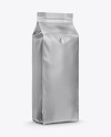 Matte Metallic Coffee Bag with Valve Mockup - Half Side View