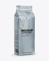 Matte Metallic Coffee Bag with Valve Mockup - Half Side View