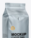 Matte Metallic Coffee Bag with Valve Mockup - Half Side View