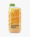 Frosted Plastic Bottle With Orange Juice Mockup