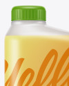 Frosted Plastic Bottle With Orange Juice Mockup