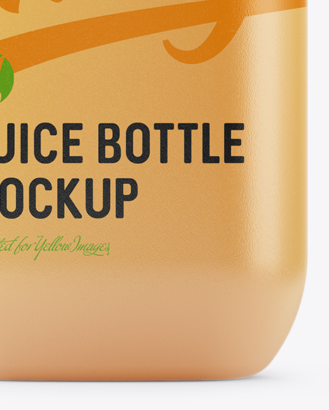 Frosted Plastic Bottle With Orange Juice Mockup