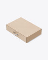 Kraft Carton Box With Handle Mockup - Half Side View (High-Angle Shot)