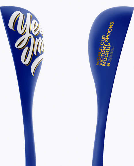Matte World Cup Victory Spoons Mockup - Front View Matte World Cup Victory Spoons Mockup - Front View