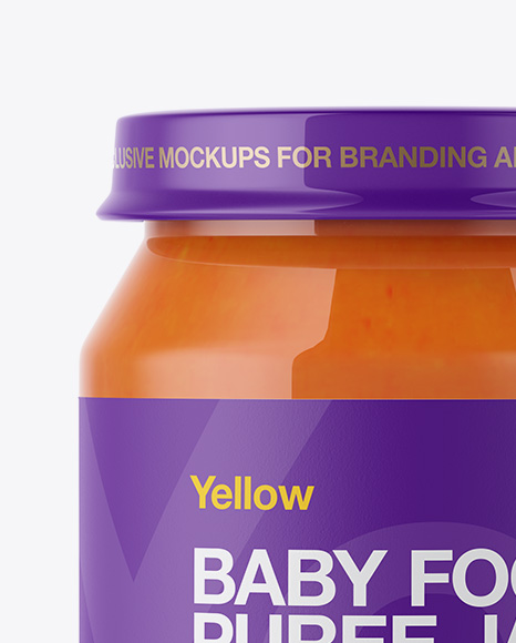 Baby Food Carrot Puree Jar Mockup