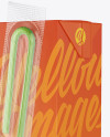 Carton Package with Straw Mockup - Halfside View