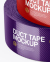 Two Textured Duct Tape Rolls Mockup (High-Angle Shot)