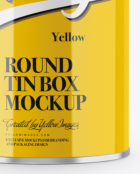 Glossy Tin Can Box Mockup