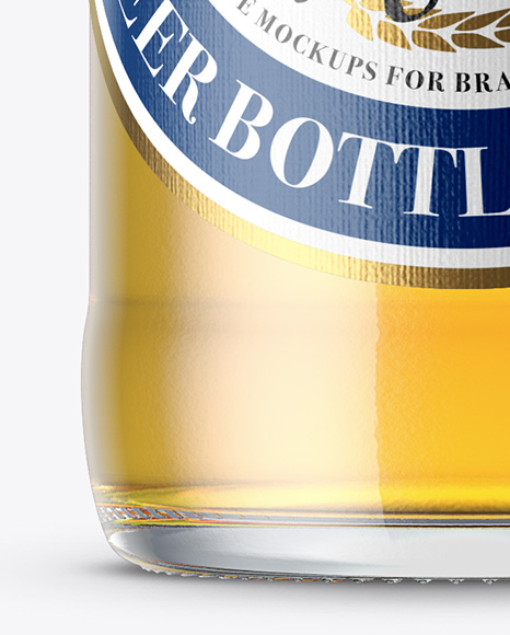 Clear Beer Bottle Mockup