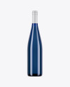 750ml Blue Glass Bottle With White Wine Mockup