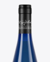 750ml Blue Glass Bottle With White Wine Mockup