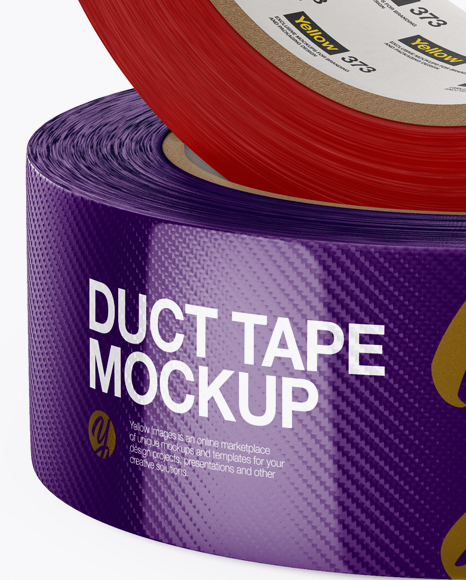 Two Textured Duct Tape Rolls Mockup - Front View