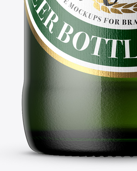 Green Beer Bottle Mockup