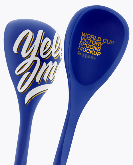 Matte World Cup Victory Spoons Mockup - Half Side View