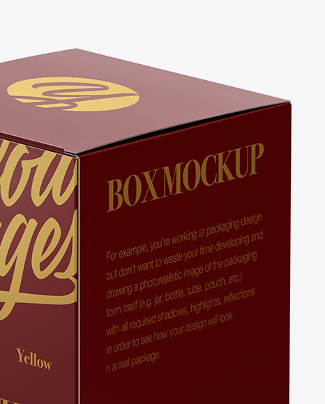 Paper Box Mockup - Halfside View (High-Angle Shot)
