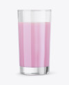 Glass With Strawberry Milkshake Mockup