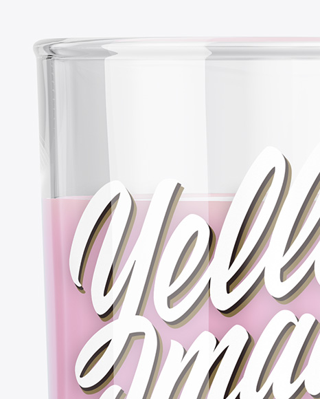 Glass With Strawberry Milkshake Mockup