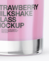 Glass With Strawberry Milkshake Mockup