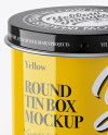 Glossy Tin Can Box Mockup - Front View (High Angle Shot)