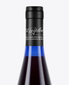 750ml Blue Glass Bottle With Red Wine Mockup