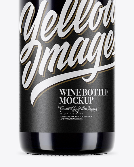 750ml Blue Glass Bottle With Red Wine Mockup