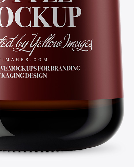 Amber Glass Bottle Mockup Amber Glass Bottle Mockup