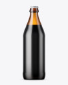 Amber Bottle With Dark Beer Mockup