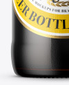 Amber Bottle With Dark Beer Mockup