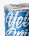 Metallic Tin Can Mockup - High Angle Shot