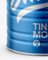 Metallic Tin Can Mockup - High Angle Shot