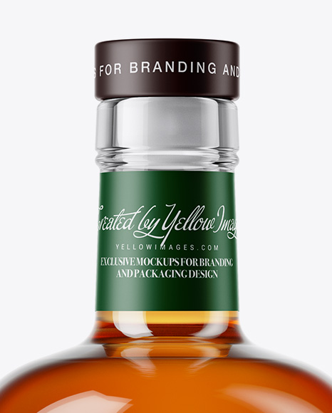 Clear Glass Whisky Bottle Mockup