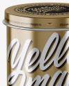 Metallic Tin Can Box Mockup - Front View (High-Angle Shot)