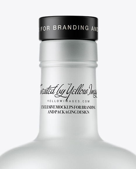 Frosted Glass Vodka Bottle Mockup Frosted Glass Vodka Bottle Mockup