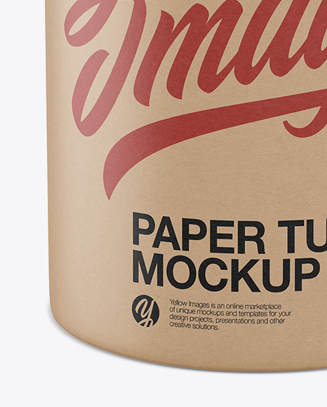 Kraft Paper Tube Mockup - High-Angle Shot