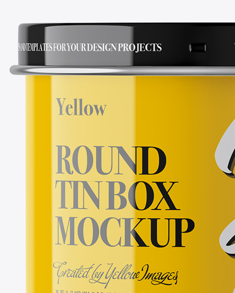 Glossy Tin Can Box Mockup