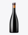 Amber Bottle With Dark Beer Mockup