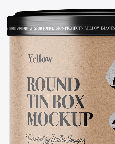 Kraft Round Tin Box Mockup