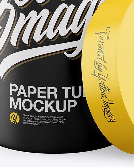 Opened Glossy Paper Tube Mockup - High-Angle Shot