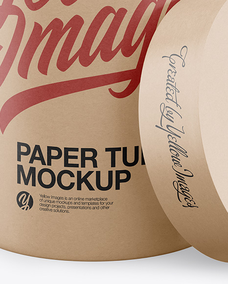 Opened Kraft Paper Tube Mockup - High-Angle Shot