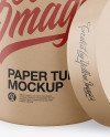 Opened Kraft Paper Tube Mockup - High-Angle Shot