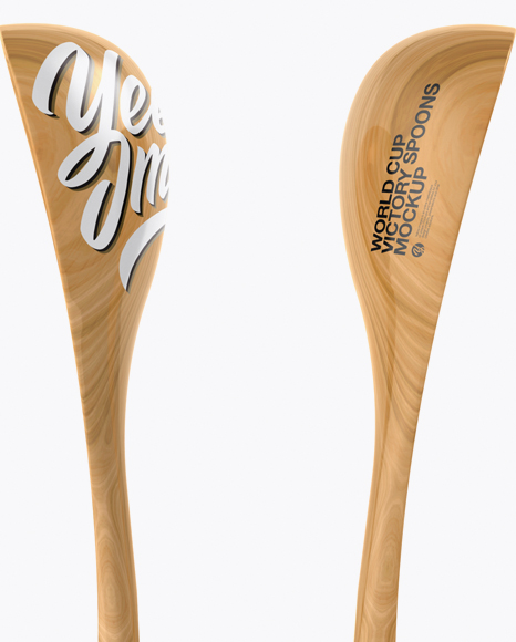 Wooden World Cup Victory Spoons Mockup - Front View - Free Download