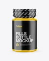 Glossy Pills Bottle With Shrink Sleeve Mockup