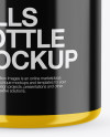 Glossy Pills Bottle With Shrink Sleeve Mockup