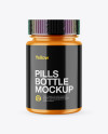 Matte Pills Bottle With Shrink Sleeve Mockup