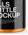 Matte Pills Bottle With Shrink Sleeve Mockup