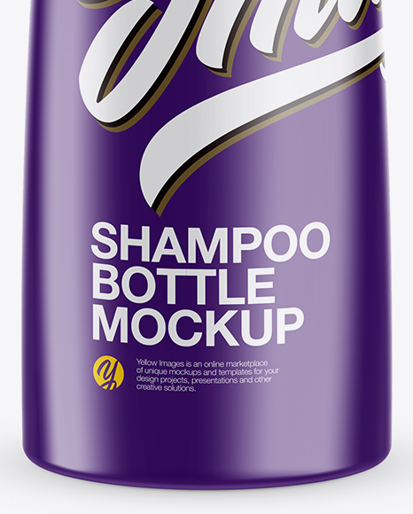 Glossy Shampoo Bottle Mockup (High-Angle Shot)