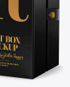 Glossy Gift Box Mockup - Half Side View