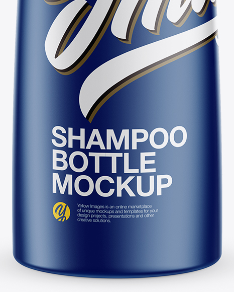 Matte Shampoo Bottle Mockup (High-Angle Shot)