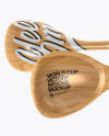 Wooden World Cup Victory Spoons Mockup - Half Side View (High-Angle Shot)