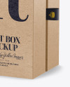 Kraft Gift Box Mockup - Half Side View